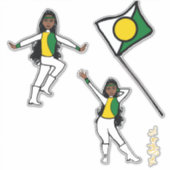 Majorette / Dancer/ Cheer / Flag Stickers WYG A シール (正面)