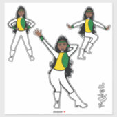 Majorette / Dancer/ Cheer / Flag Stickers WYG B シール (シート)