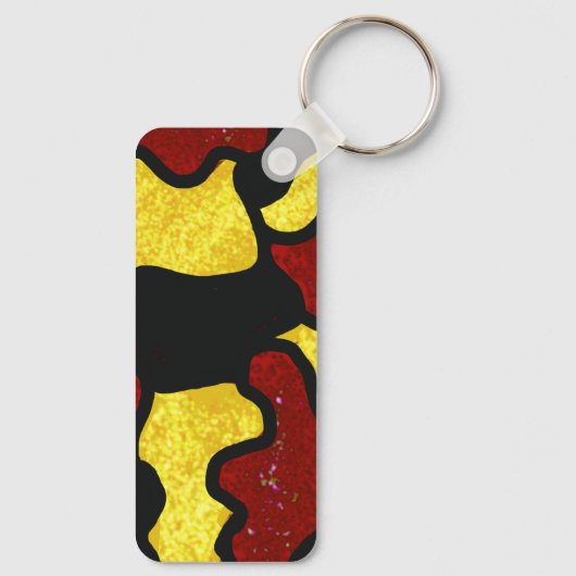 Majorette/ Dancer Keychain  Red Yellow Camo キーホルダー (裏面)