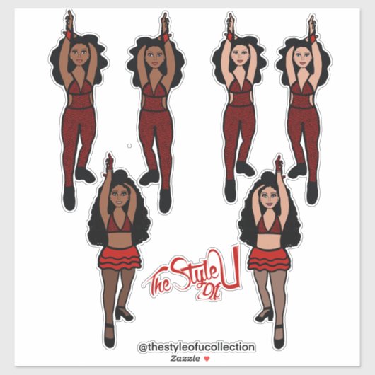 Majorette / Dancer Quick Changeステッカー赤x2 シール (シート)