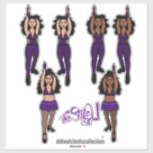 Majorette / Dancer Quick ChangeステッカーPurple x2 シール (シート)