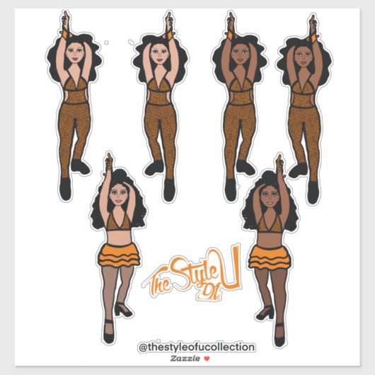 Majorette / Dancer Quick Change Stickers Orangex2 シール (シート)