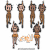 Majorette / Dancer Quick Change Stickers Orangex2 シール (正面)