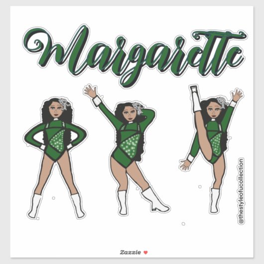 Majorette Tri- ポーズ / グリーンダイヤモンド #2 シール (シート)