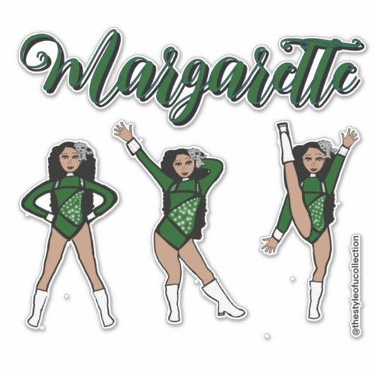 Majorette Tri- ポーズ / グリーンダイヤモンド #2 シール (正面)