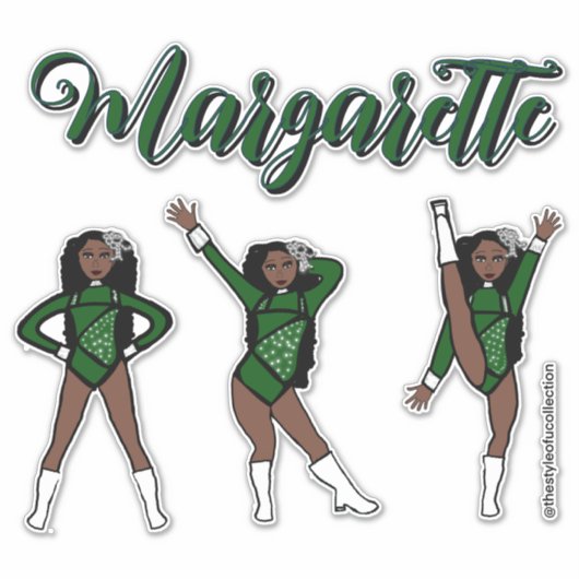 Majorette Tri-Pose / グリーンダイヤモンド #1 シール (正面)