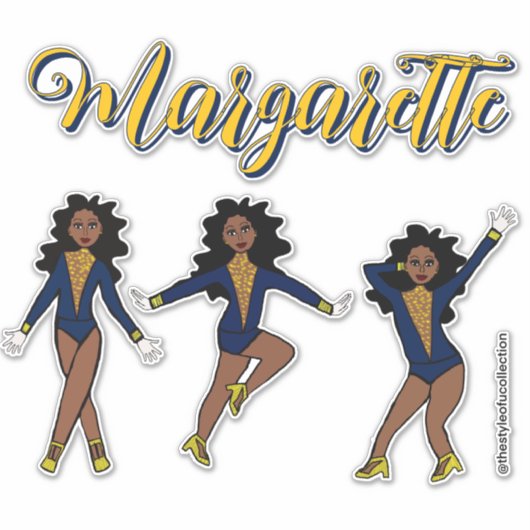 Majorette Tri-Pose ブルー/イエロー ダイヤモンド #1 シール (正面)