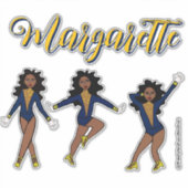Majorette Tri- Pose Blue/Yellow Diamond #1 シール (正面)