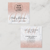 Mak Ambleバラ金ゴールドグリッターロゴモノグラム スクエア名刺 (正面/裏面)