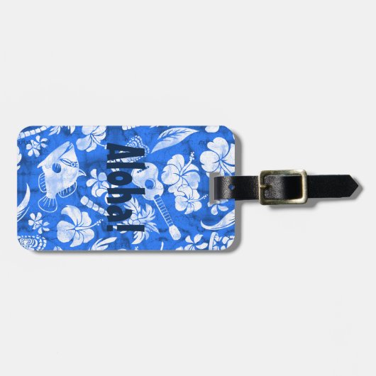 Makapuuのビーチのハワイのろうけつ染めの荷物のラベル ラゲッジタグ (正面横)