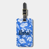 Makapuuのビーチのハワイのろうけつ染めの荷物のラベル ラゲッジタグ (正面縦)