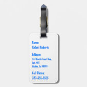 Makapuuのビーチのハワイのろうけつ染めの荷物のラベル ラゲッジタグ (裏面縦)