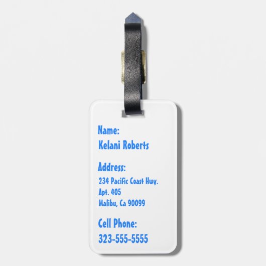 Makapuuのビーチのハワイのろうけつ染めの荷物のラベル ラゲッジタグ (裏面縦)