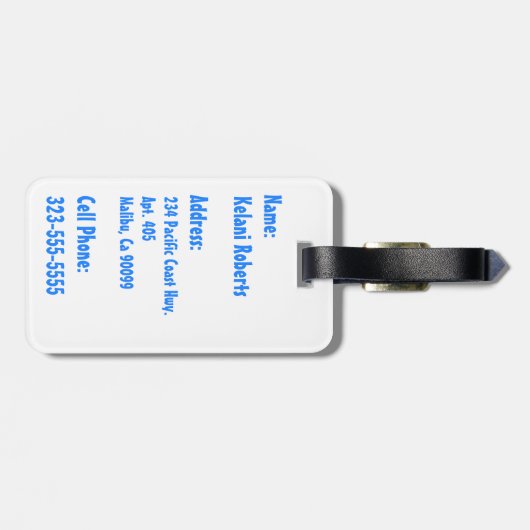 Makapuuのビーチのハワイのろうけつ染めの荷物のラベル ラゲッジタグ (裏面横)