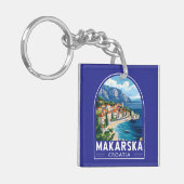 Makarska Croatia Travel Art Emblem キーホルダー (正面左)
