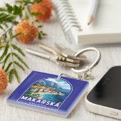 Makarska Croatia Travel Art Emblem キーホルダー (正面右)