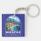 Makarska Croatia Travel Art Emblem キーホルダー (裏面)