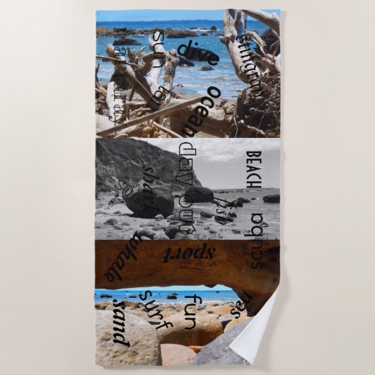 makatuのビーチの美しいニュージーランド ビーチタオル (正面)