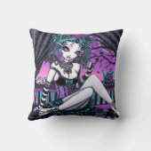 Makaylaのオートクチュールのお茶会のゴシック様式妖精の枕 クッション (裏面)