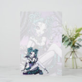 "Makayla"のゴシックのオートクチュールのお茶会の妖精の文房具 便箋 (スタンド正面)