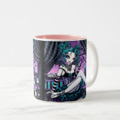 "Makayla"のゴシック様式オートクチュールのお茶会の妖精のマグ ツートーンマグカップ (正面右)