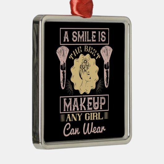 Make -スマイルはMak最高の A メタルオーナメント (右)