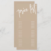 Make モダン Upエレガント Artistの価格表メニュー メニュー (正面/裏面)