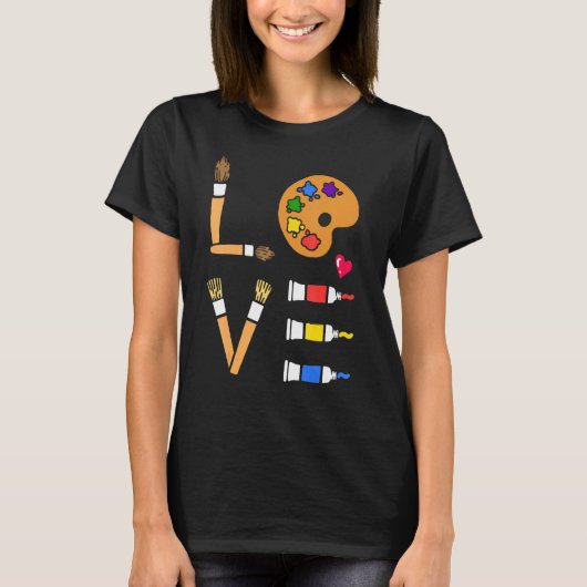 MAKE 芸術的 Artist Humor絵画のカッコいい Tシャツ (正面)