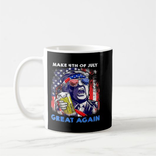 Make 4th Of July Great Again Funny Trump Men Drink コーヒーマグカップ (左)
