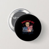 Make 4th Of July Great Again Funny Trump Patriotic 缶バッジ (正面&裏面)