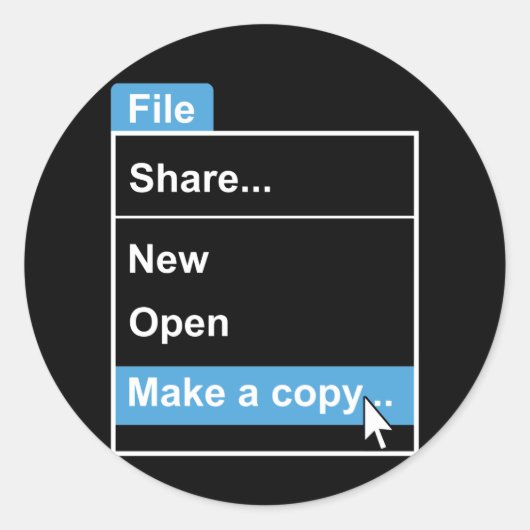 Make a Copy Computer Science ラウンドシール (正面)