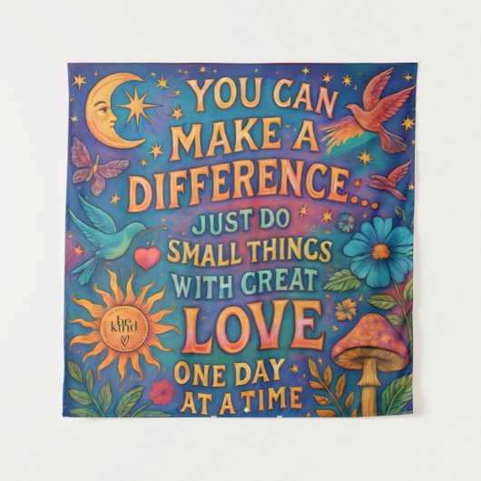 MAKE A DIFFERENCE TAPESTRY WALL ART タペストリー (正面(横))