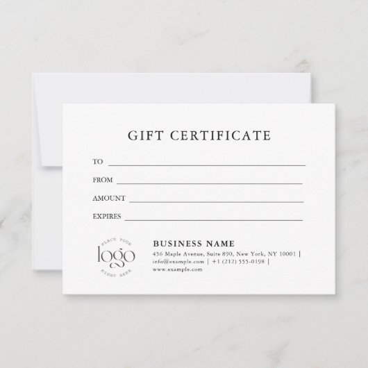 Make A Gift Certificate | Clean Business Gift Card (正面)