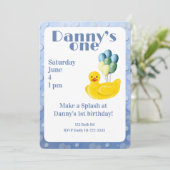 Make a Splash Rubber Duck 1st Birthday Invitation 招待状 (スタンド正面)