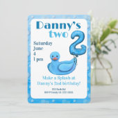 Make a Splash Rubber Duck 2nd Birthday Invitation 招待状 (スタンド正面)