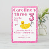 Make a Splash Rubber Duck 3rd Birthday Invitation 招待状 (スタンド正面)