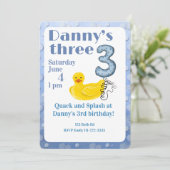 Make a Splash Rubber Duck 3rd Birthday Invitation 招待状 (スタンド正面)