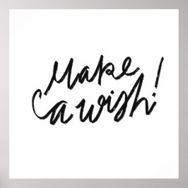 Make a Wishタイポグラフィ装飾用クッション ポスター