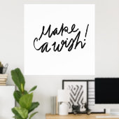 Make a Wishタイポグラフィ装飾用クッション ポスター (ホームオフィス)