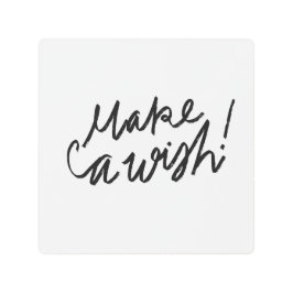 Make a Wishタイポグラフィ装飾用クッション メタルプリント