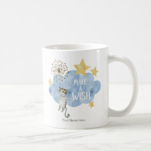 Make A Wish引用文キャットスタークラウド子供部屋ベビー コーヒーマグカップ
