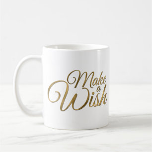 Make a Wish金ゴールド誕生日 コーヒーマグカップ