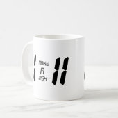 Make a Wish 11:11 Digital Clockデザイン コーヒーマグカップ (正面左)