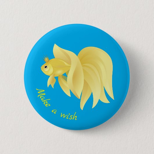 Make a wish ask a Golden Fish! 缶バッジ (正面)