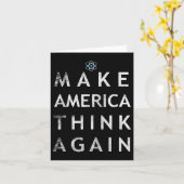 Make America 考え Again Atom T Shirt Tee Earth Da カード (黄色い花)