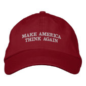 MAKE AMERICA 考え AGAIN - MATA 刺繍入りキャップ (正面)