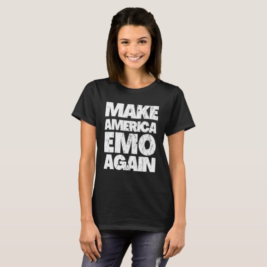 MAKE AMERICA EMO AGAINゴシックEmo US Tシャツ (正面フル)