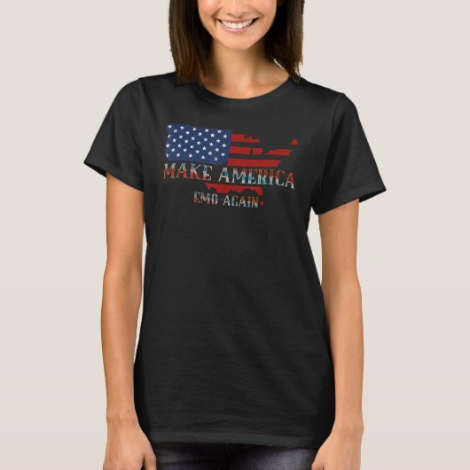 MAKE AMERICA EMO AGAINゴシックUSアイディア Tシャツ (正面)