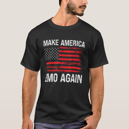 Make America Emo Again アメリカ国旗 ダストレス ゴス Tシャツ (正面)