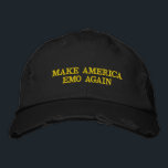 Make America Emo Again Embroidered Baseball 刺繍入りキャップ<br><div class="desc">Make America Emo Again Embroidered Baseball Cap – Funny Patriotic Custom Hat for Men | USA American Flag Hat</div>